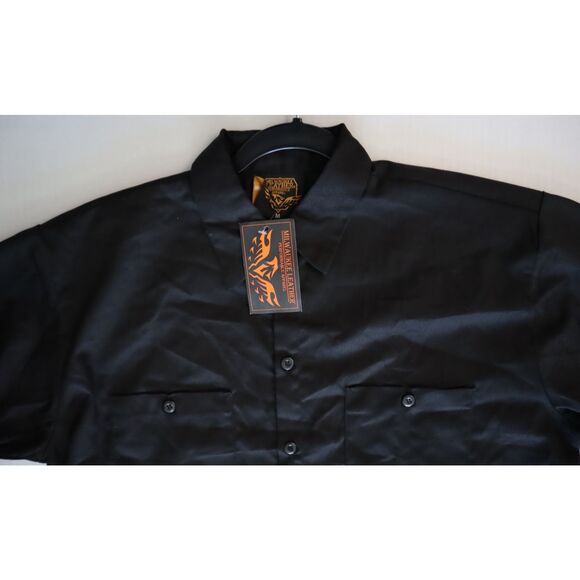 Milwaukee Leather MDM11669 Men's Sz M Black Button-Up Heavy Duty Work Shirt - Picture 8 of 10